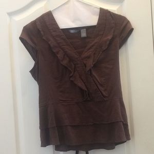 FINAL MARKDOWN Ladies hillard and Hanson tie back blouse large